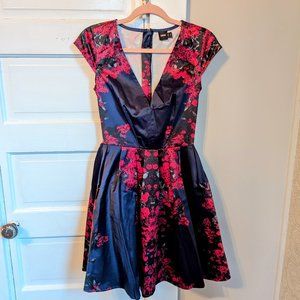 ASOS Navy Floral Fit & Flare Dress Size 2 - Like New!